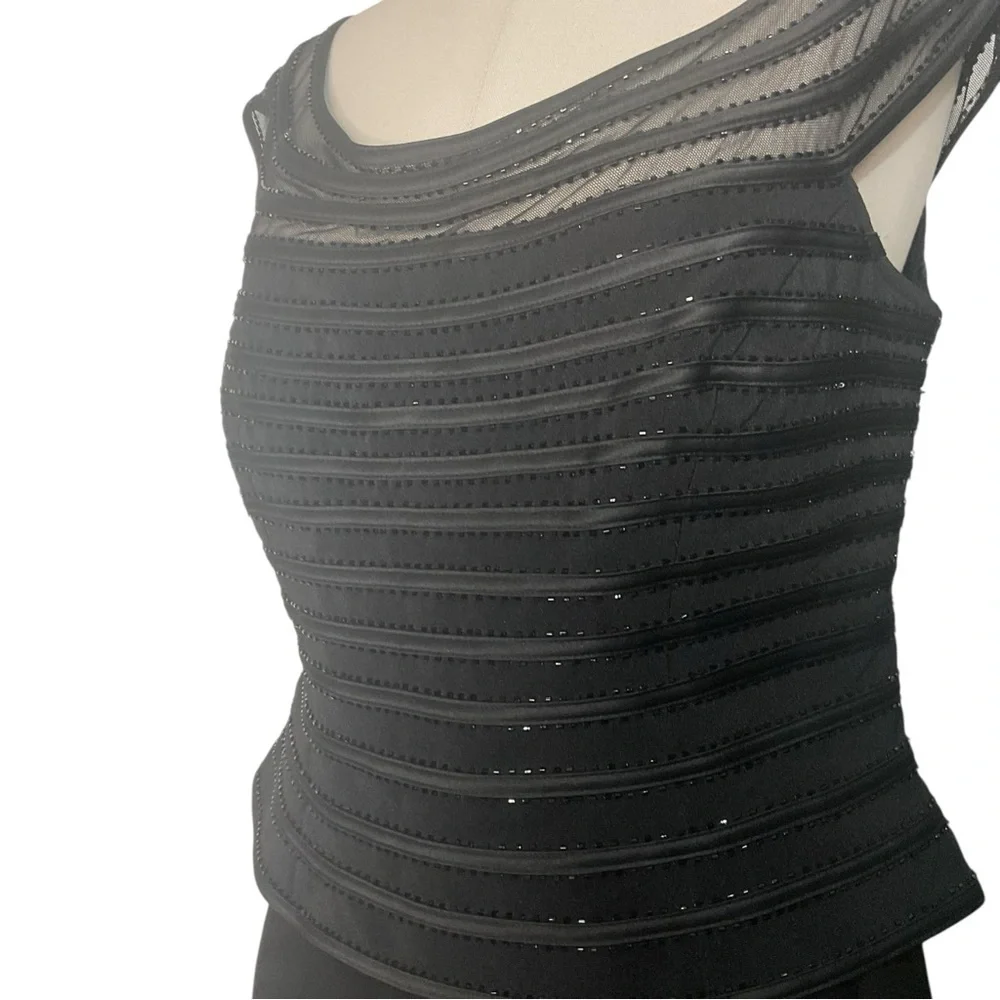 JS Collections Black Two Piece Evening Set Zip Top & Maxi Skirt Size 12 - Picture 6 of 13